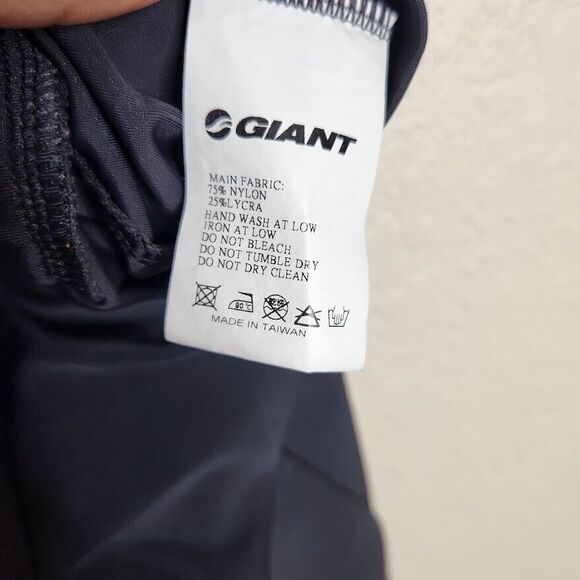 Giant Cycling Short Mens Large Black Nylon Elastic Waist Paddin Mid-Rise Classic - Picture 5 of 5